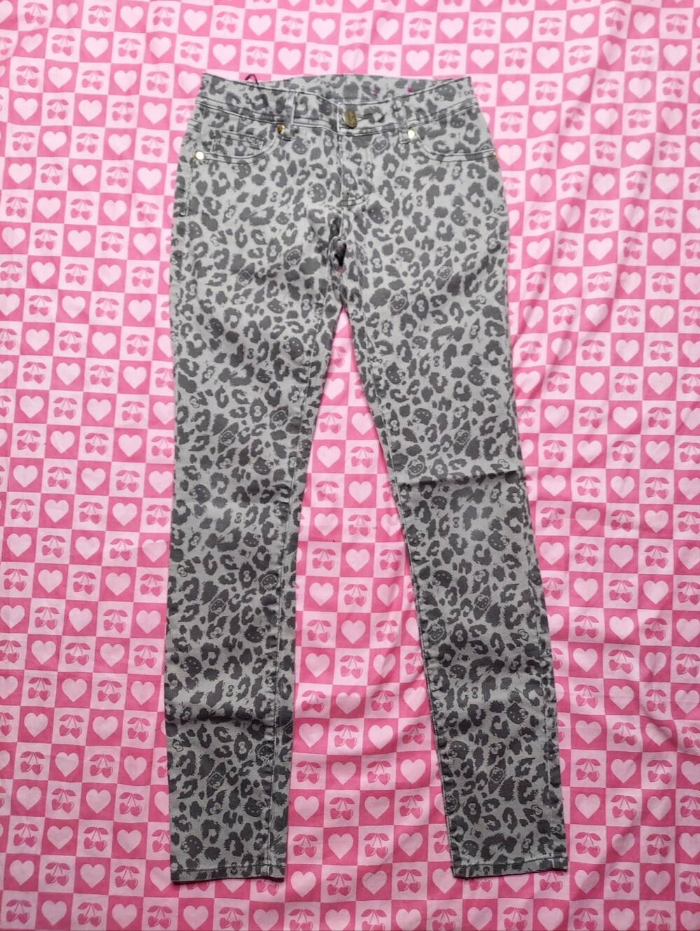 Y2K Hello Kitty Print Skinny Jeans